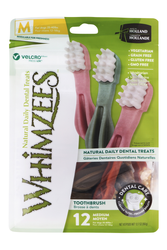 Whimzees Medium Natural Dental Toothbrush Shaped Dog Treats (12 Pieces) for Dogs (12-18kg) 360 gr