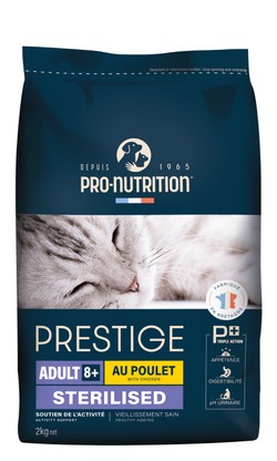 Pro-Nutrition Prestige Dry Food with Chicken for Sterilized Adult Cats (8+ Years)