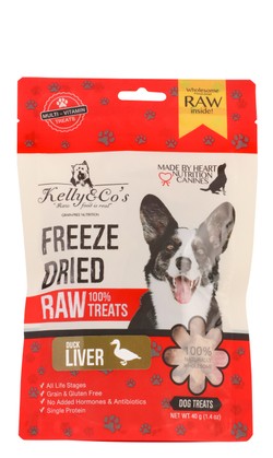 Kelly & Co's Freeze Dried Dog Treats with Duck Liver 40 gr