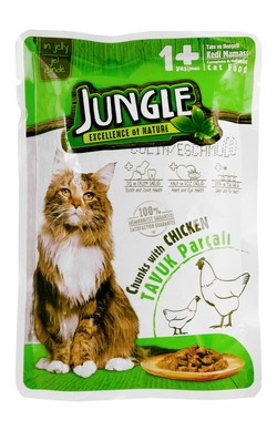 Jungle Wet Food Chunks with Chicken in Jelly for Adult Cats (1+ Years) 100 g