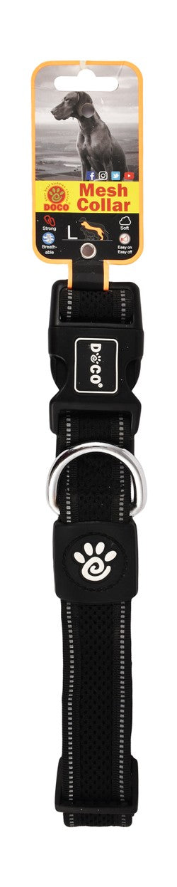 DOCO Large Black Mesh Dog Collar (42-61x3.2cm)