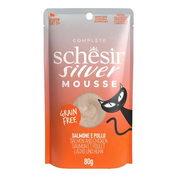 Schesir Silver Mousse with Chicken & Salmon for Senior Cats (11+ Years)