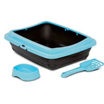 BIRBA KIT (Litter Box + Scoop + Bowl) Blue