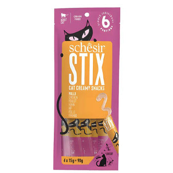 Schesir Stix with Chicken in Cream Cat Treat - 6 x 15 g