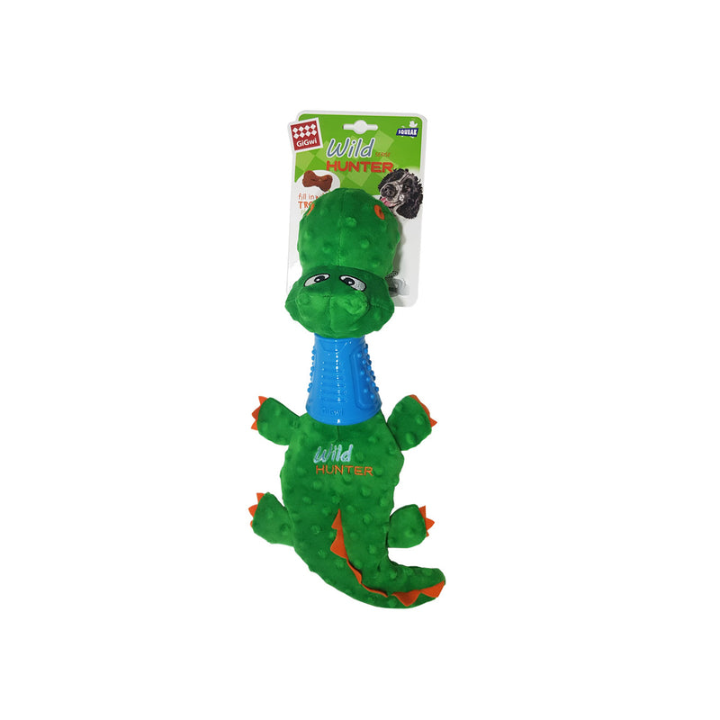 Crocodile Plush Dog toy with TPR Neck