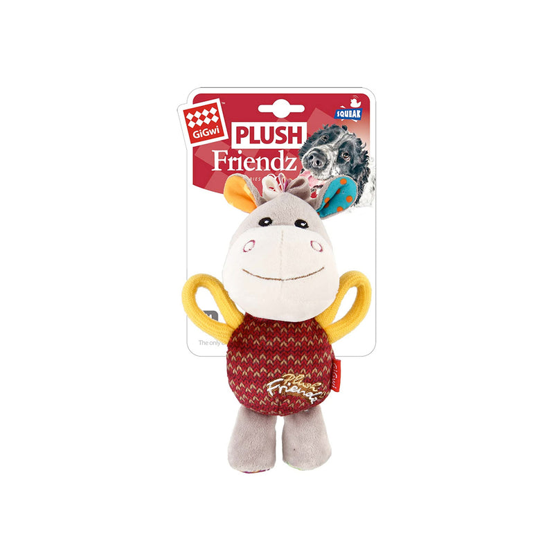 Gigwi Plush Friendz Dog Toy with Squeaker – Donkey