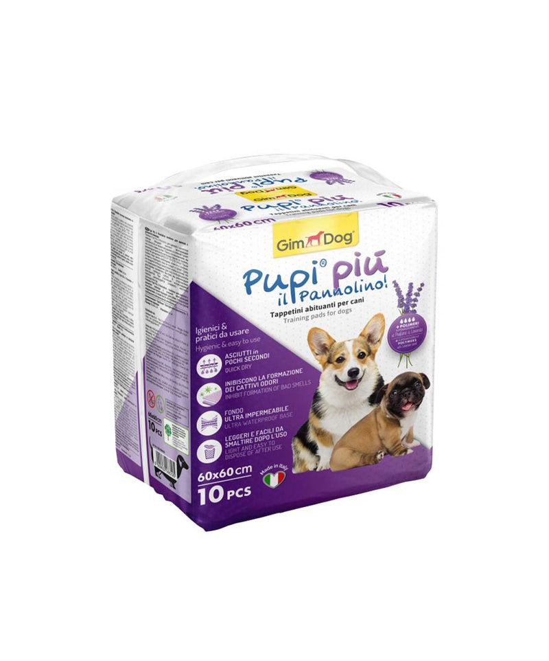 GimDog Pupi Piu Lavender Scent Training Pads for Dogs, 60 x 90 cm - 10 Counts