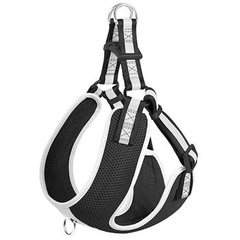 Fida Step-In Small Black & Gray Reflective Dog Harness (48.3-55.9cm)