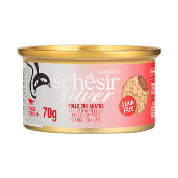 Schesir Silver Wet Food with Chicken & Duck for Senior Cats (11+ Years)