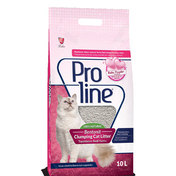 Proline Bentonite Clumping Cat Litter Baby Powder - 10 Liter