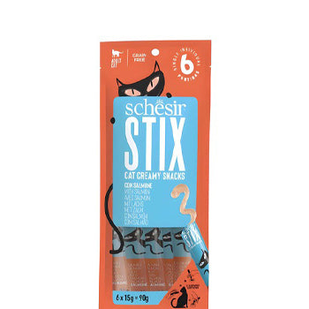 Schesir Stix Creamy Cat Treats with Salmon for Adult Cats