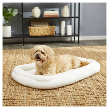 Quiet Time Deluxe Fleece Double Bolster Bed White 30 inch