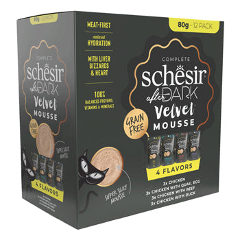 Schesir After Dark Velvet Mousse In Broth Cat Wet Food Variety Pack