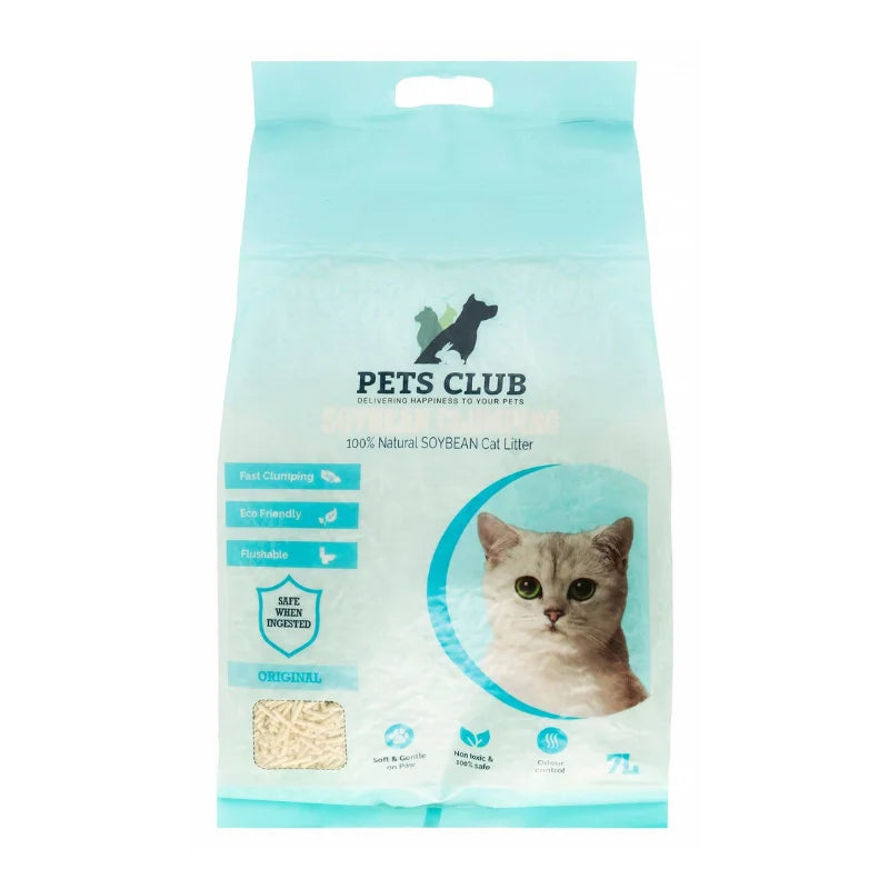 PETS CLUB SOYA BEAN CLUMPING CAT LITTER-ORIGINAL-7L (2.5 Kg)