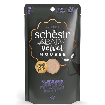 Schesir After Dark Velvet Mousse For Cat Chicken With Duck Wet Food