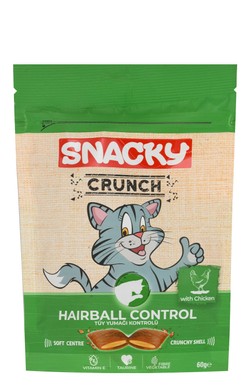 Snacky Crunch Hairball Control Cat Treats with Chicken for Adult Cats 60 gr