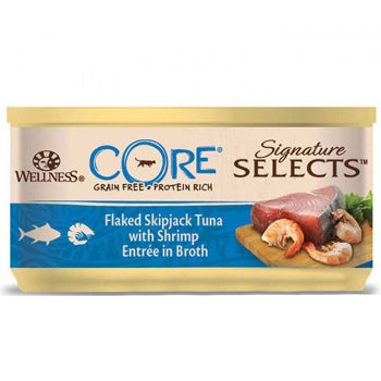 Wellness Core Signature Selects Flaked Skipjack Tuna with Shrimp Cat 79g