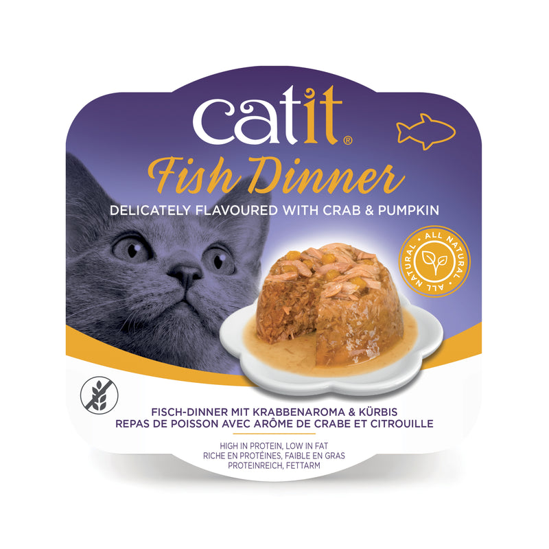 Catit Fish Dinner, Crab Flavour & Pumpkin 80g