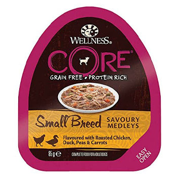 Wellness Core Small Breed Roasted Chicken, Duck, Peas & Carrots Dog 85g