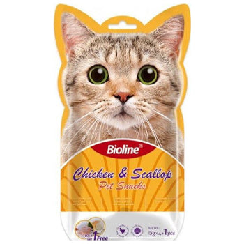 Bioline Cat Treats Chicken & Scallop 5x15g