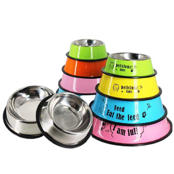 Color Paint Stainless Steel Pet Bowl