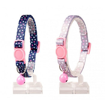 Duvo Cat Collar Nylon Mixed Colors Blue/Beige Dots 20 - 30cm / 10mm