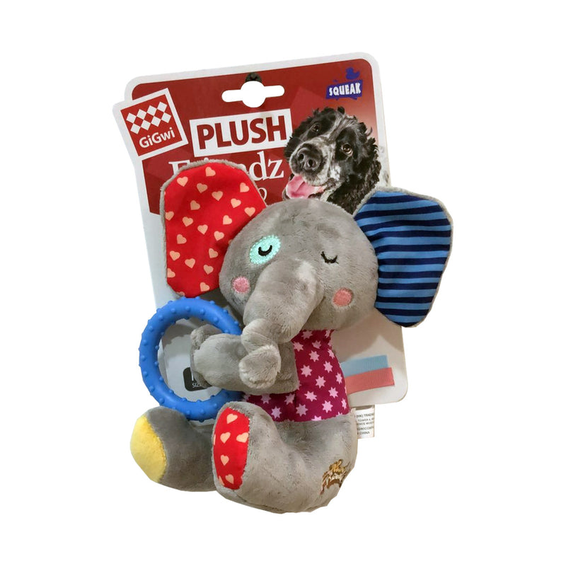 Elephant Plush Friendz with Squaker & TPR Ring