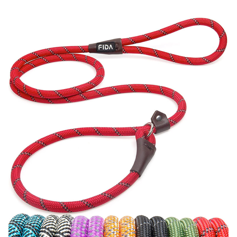 Fida Durable Slip Lead Dog Leash / Training Leash - Red