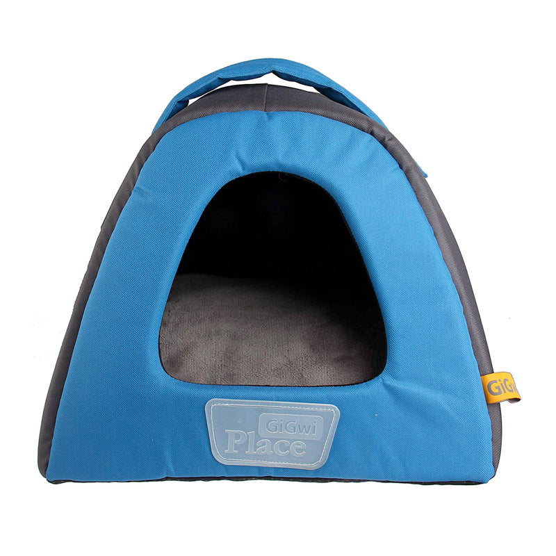 GiGwi Place Pet House Canvas, TPR Blue & Gray Large