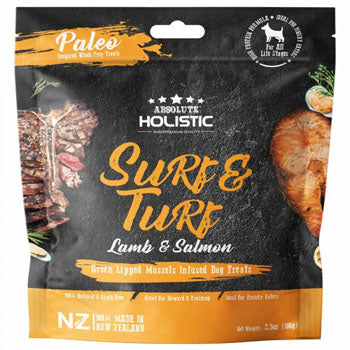 Absolute Holistic Air Dried Dog Treats - Surf & Turf 100g