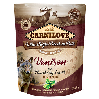 Carnilove Venison With Strawberry Leaves For Adult Dogs 300g