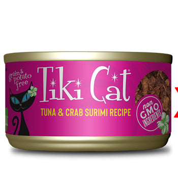 Tiki Cat Grill Wet Cat Food Lanai Grill Tuna Crab Surimi -2.8 Oz