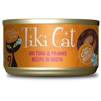 Tiki Cat Grill Wet Cat Food Manana Grill Ahi Tuna Prawns -2.8 Oz