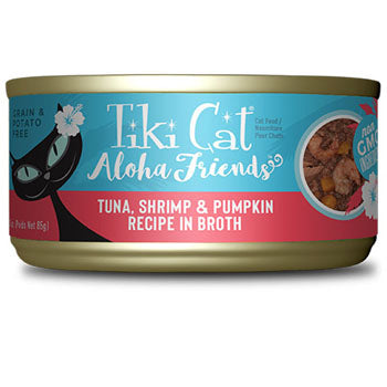 Tiki Cat Aloha Friends Wet Cat Food Tuna, Shrimp & Pumpkin -3 Oz. Can