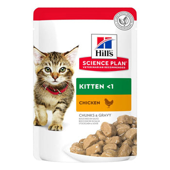 Hill's Science Plan Tender Chunks in Gravy Kitten Chicken Pouches 85g