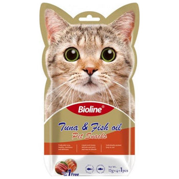 Bioline Cat Treats Tuna & Fish Oil 5x15g