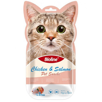 Bioline Cat Treats Chicken & Salmon 5x15g