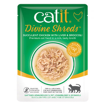 Catit Divine Shreds, Chicken with Liver & Broccoli 75g