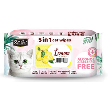 Kit Cat 5 in 1 Cat Wipes Lemon