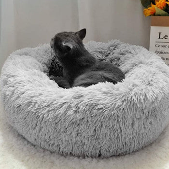 Pado Pet Fluffy Donut Cushion - Grey 50 x 20cm