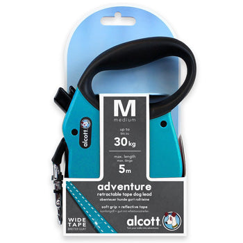 Adventure retractable leash, 5 m - Medium - Blue