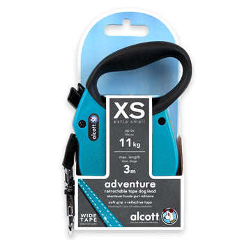 Adventure retractable leash, 3 m - Extra-Small - Blue