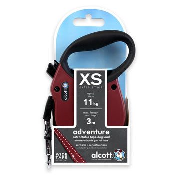 Adventure retractable leash, 3 m - Extra-Small - Red