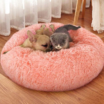 Pado Pet Fluffy Donut Cushion - Pink 60 x 20cm