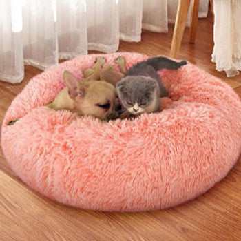 Pado Pet Fluffy Donut Cushion - Pink 50 x 20cm