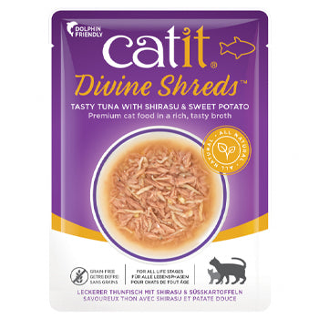 Catit Divine Shreds, Tuna with Shirasu & Sweet Potato 75g